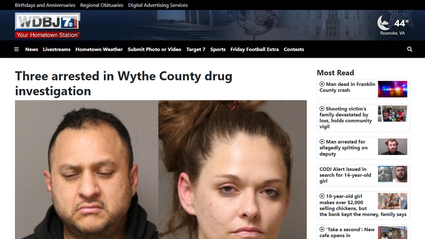 Three arrested in Wythe County drug investigation - WDBJ